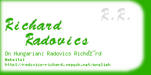 richard radovics business card